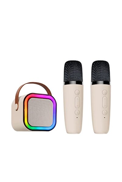 OEM Set Karaoke Portabil, 2 Microfoane Wireless, Boxă Bluetooth cu Iluminare ...