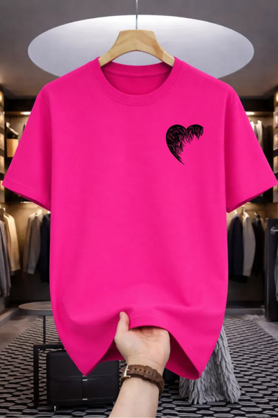 Pink Sky تي شيرت فاخر كبير الحجم 100% قطن للجنسين، مقاس مريح، موضة الموسم الجديد