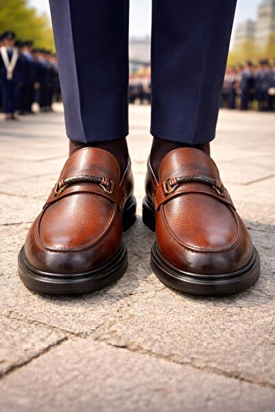 PATRICK CASSA Erkek Kahve Deri Loafer Klasik Bagcıksız Konforlu Günlük Ofis A...