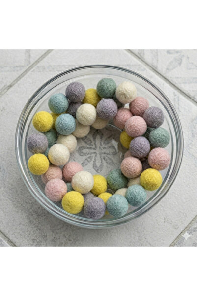 TİBOO Wool balls 18 mm - Pastel, 25 pcs