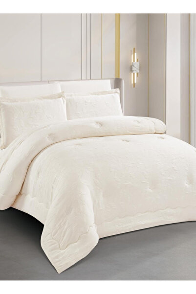 INREST Velora Beige King Comforter Set 240 × 260 cm 6 Pieces 100% Microfiber ...