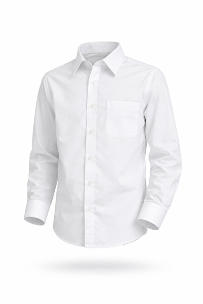 HER ŞEY NOTA www.herseynota.com Cămașă albă cu mânecă lungă pentru băieți – C...