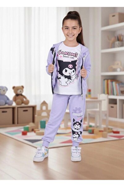 Meli Noor 3-Piece Seasonal Two-Stringed Drawstring Girls' Tracksuit Set, 3/10...