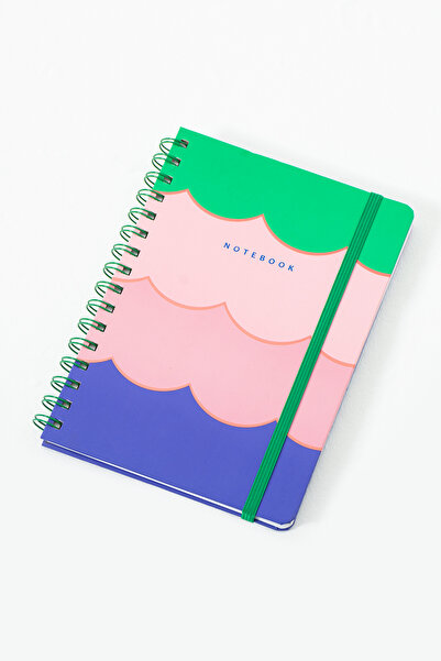 Daks Modern Color Waves Elastic Spiral Notebook & Agenda A5 - 96 Pages - Lined