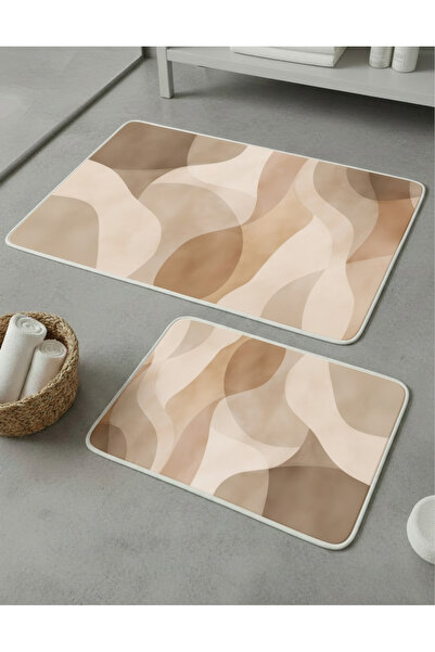 Zevahir Home 2-Piece Multi-Purpose Bath Mat with Non-Slip Base, Modern Patter...