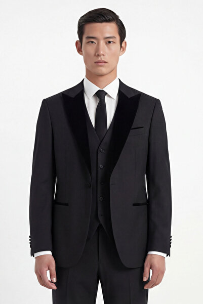 Giotelli Men's Vest Viscose Blended 6 Drop Classic Black Suit