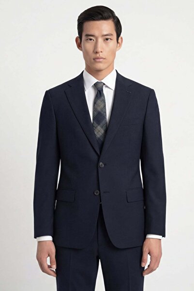 Sabri Özel Men's dark navy blue 4 drop viscose blend suit