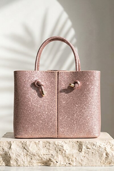 InStyle Ženska torba za ruke i ramena sa šljokicama i četvrtastim šavovima