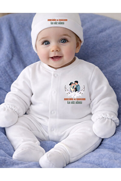 lupi Mom and Dad Written Jumpsuit 3 Pieces 100% Cotton