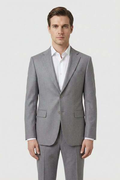Giotelli بدلة رجالية باللون الرمادي مكونة من 6 قطع مصنوعة من مزيج البوليستر و...
