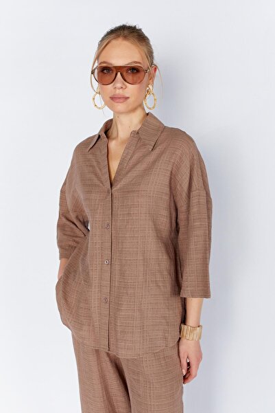 TENA Cămașă de bază din nurcă cu decolteu în V pentru femei