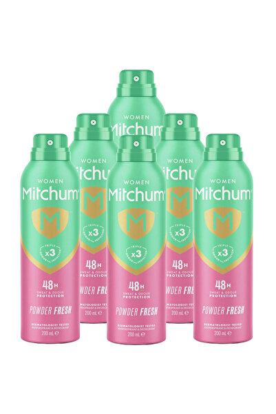 Mitchum Pachet 6 X Deodorant Spray Powder Fresh 48H pentru femei