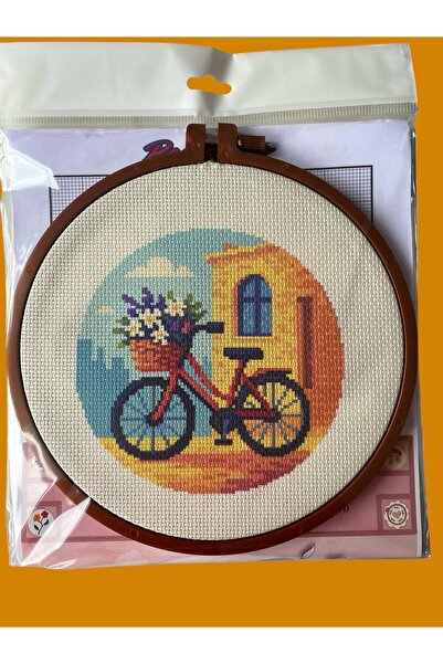 ÇERÇİ MELEK Goblen Baskılı Etamin İşleme Kiti | Kasnaklı Hobi Seti 16