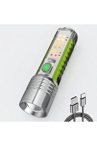 Primo Plus مصباح يدوي متعدد الوظائف مع ليزر أبيض وإضاءة جانبية متعددة الألوان...