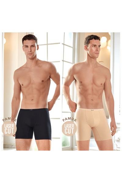 Pimody بوكسر رجالي مقطوع بالليزر لا يترك أثراً، 3 قطع (2 أسود، 1 جلد)