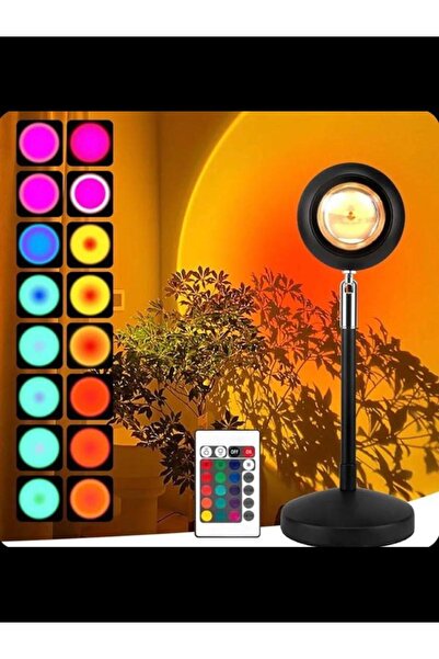 CAILON Gece Lambası Projektör Kumandalı Gün Batımı 16 Farklı Görüntü Sunset Lamp