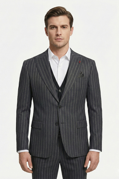 Sabri Özel سترة تريكو رجالية من جيوتيلي مصنوعة من مزيج الفيسكون 6 دروب كلاسيك...