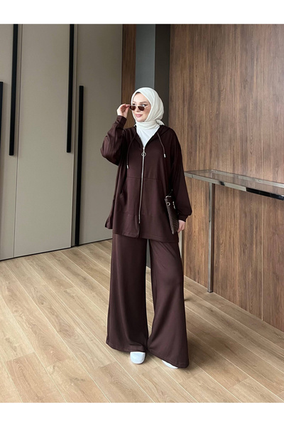 vikitekno Women's Premium Modal Fabric Hooded Two-Piece Set