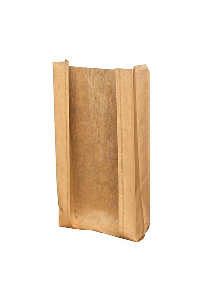 msg Set of 200 natural paper bags with window, 12x5x50 cm, baguette bread pac...