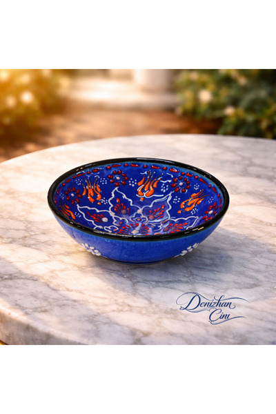 Çini İznik Desenli Mini Kase 10 cm - Kahvaltılık & Sunumluk