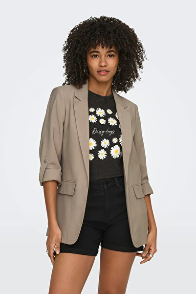 ONLY Women's Onlis Comfortable Fit Foldable Sleeve Blazer Jacket 15310839 Mink