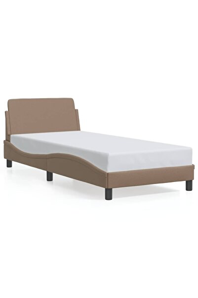 vidaxl Bed frame, Dover, cappuccino, 90x190 cm, eco-leather