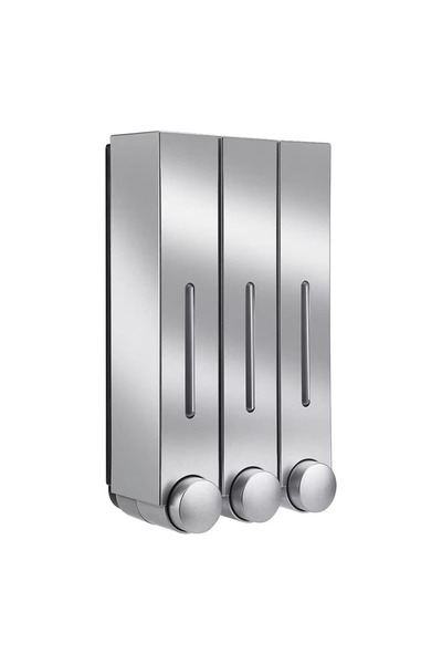 Zetta Innovation Triple Soap/Shampoo/Conditioner Dispenser, Manual, Self-Adhe...