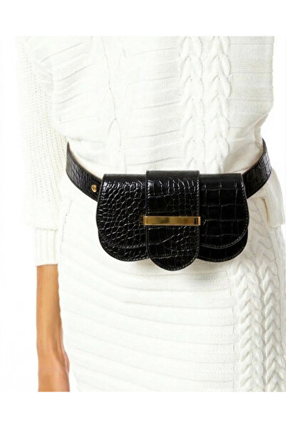 NEW JOURNAL Kadın Siyah Kemerli Bel Çantası VRS2004