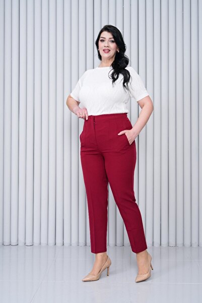 ZAVIXO Women's Slim-Fit Fabric Pants, Suitable for Plus Sizes