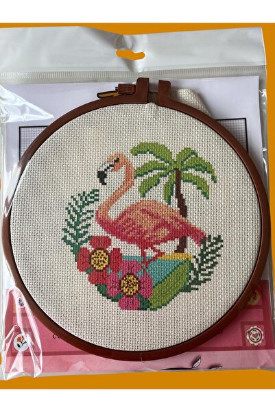 ÇERÇİ MELEK Goblen Baskılı Etamin İşleme Kiti | Kasnaklı Hobi Seti 2