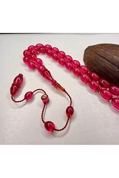 İskenderun Tesbihcilik Extreme Color Pink Reflective Fire Amber Prayer Beads
