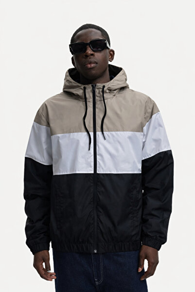 DAMGA JEANS Ανδρικό καθημερινό μοντέρνο λευκό αδιάβροχο με επένδυση