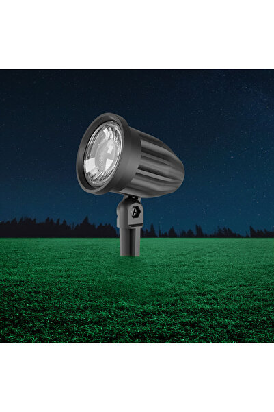 Spotlux Plus 7W Kazıklı Bahçe Spotu - IP65 Su Geçirmez Alüminyum Gövde - Amber/Yeşil/3000K