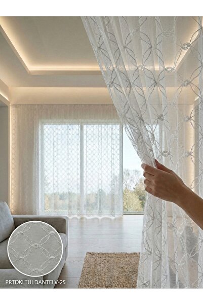 LEVENT ÖZEL PratikTül Raşel Tül Perde 300x255 cm Orta Işık Geçirgen
