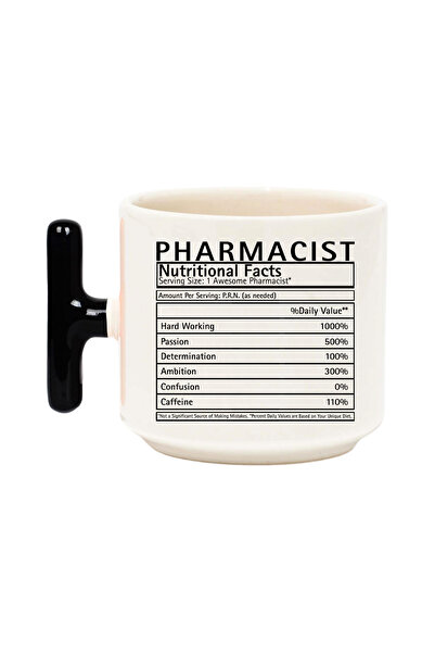 giftkonsept Pharmacist Nutrition Facts Designed Fun T-Handle Latte Cup as a G...