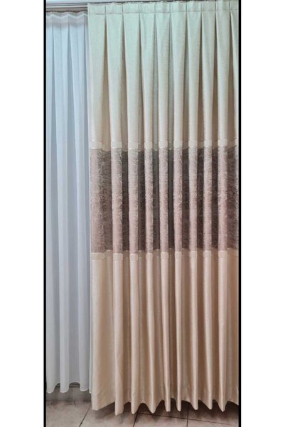 ISSA TEKSTIL İSSA FON PERDE BEJ FİZON RENGİ(TEK KANAT) (SIK PİLE)( 1X3 )