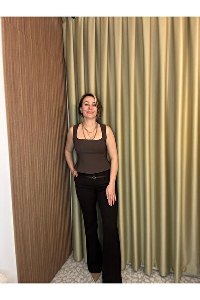 MU&ME BOUTİQUE Belted Pants with Straight Cut