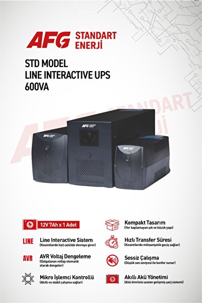 Standart Enerji 600 VA Line Interactive UPS STD Model Kesintisiz Güç Kaynağı