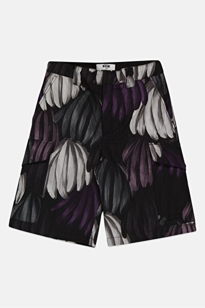 MSGM Women Floral Pattern Cargo Shorts, Multicolor