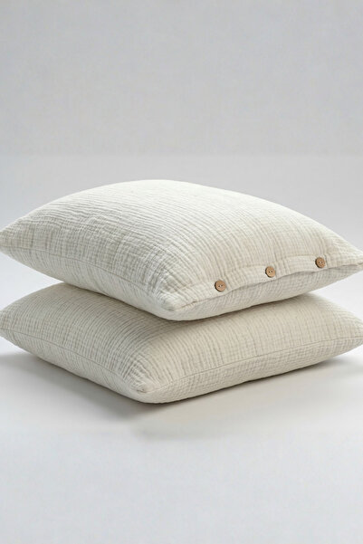 cottoncloth غطاء وسادة 50x70 سم 4 طبقات من الموسلين قطعتين 100% قطن ناعم المل...