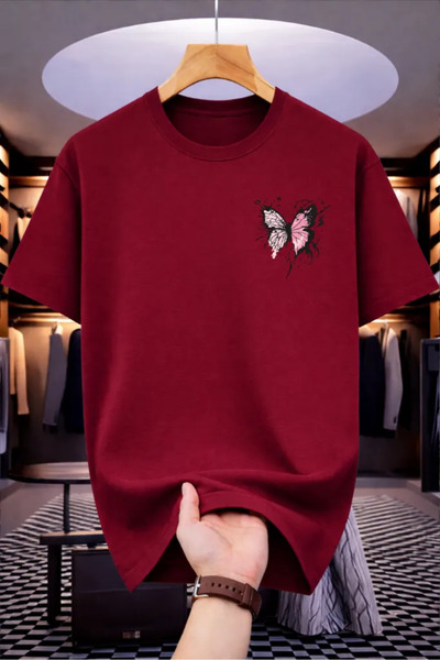 Pink Sky تي شيرت فاخر كبير الحجم 100% قطن للجنسين، مقاس مريح، موضة الموسم الجديد