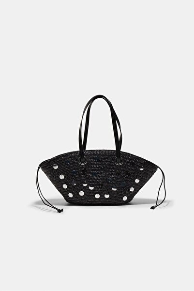 Stradivarius Sequinned basket shoulder bag
