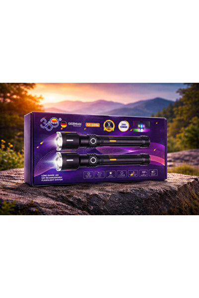 360 LONG RANGE LED RECHARGEABLE FLASHLIGHT SYSTEM