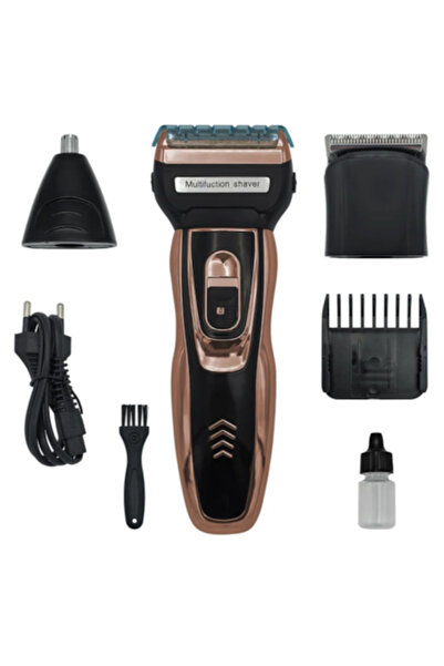 Att ®   Σετ Κουρευτικής Μηχανής 3 σε 1 με Μπαταρία και Καλώδιο Φόρτισης, Χρυσ...