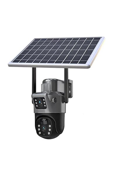 Att Ηλιακή κάμερα παρακολούθησης, διπλού φακού, 4K HD, WI-FI, αδιάβροχη