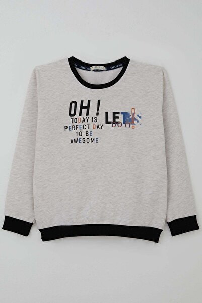 Breeze سويت شيرت للأولاد مطبوع عليه نص ملون، مناسب للأعمار من 10 إلى 16 سنة، ...