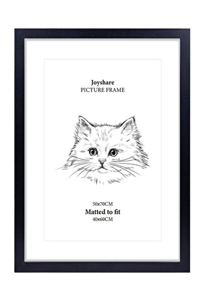 Joyshare Ramă Foto 50x70 cm Neagră, MDF, cu Passepartout, Montare Perete & Masă