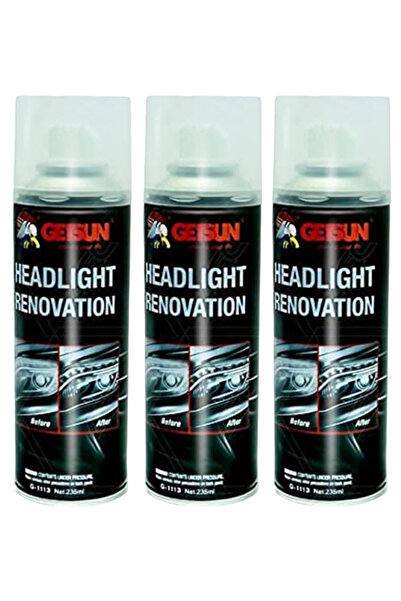 GETSUN Headlight Renovation Spray Combo 3 x 235ml, Car Headlight Restoration ...