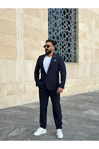 PEERLESS STORE Waffle Fabric Regular Fit Suit