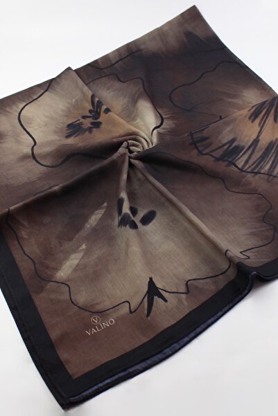 Valino 120X120 Watercolor Patterned Oversized Scarf Cotton Scarf Oversized Sc...